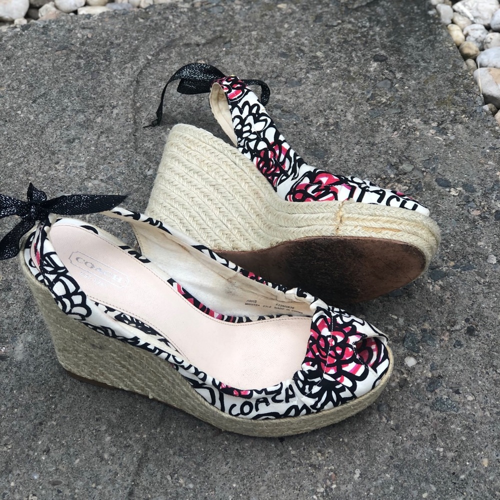 Coach Poppy espadrille wedges Size 8.5 - Picture 4 of 13
